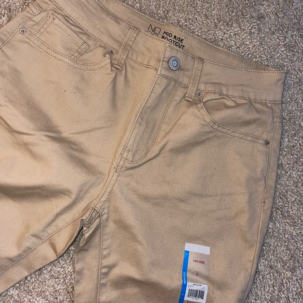 Mid rise bootcut khaki pants